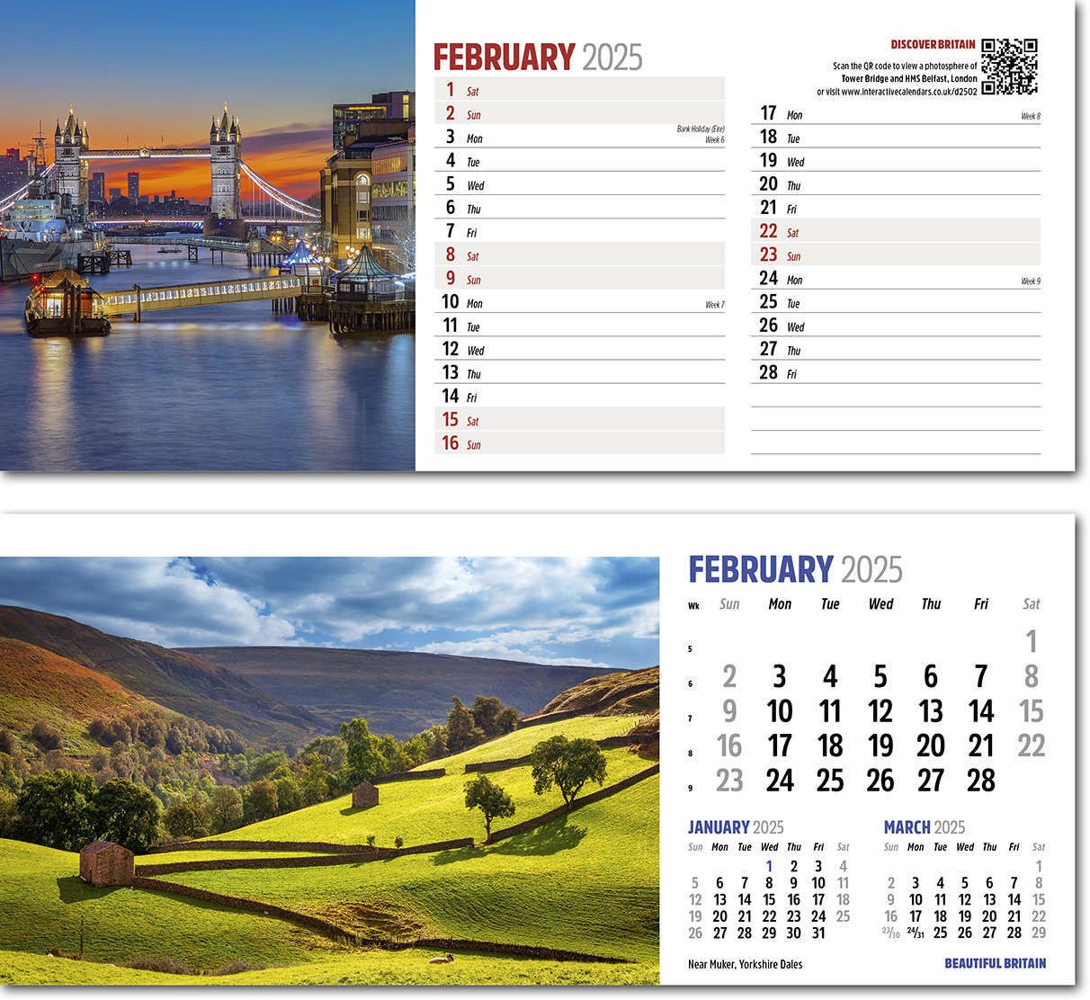 Discover Beautiful Britain Desk Calendar